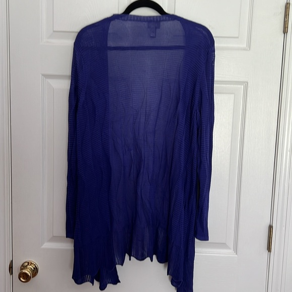 TRAVELERS COLLECTION BY CHICO’S PURPLE LOVELY KINT SWEATER OPEN FRONT SIZE 2 L - Picture 2 of 6